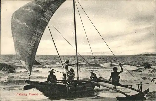 Fischerei Fishing Canoe Segelboot Kat. Handwerk