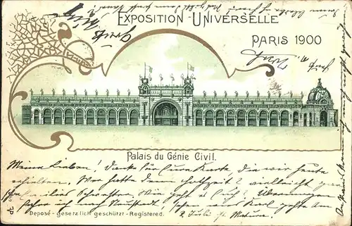 Exposition Universelle Paris 1900 Palais Genie Civil Kat. Expositions
