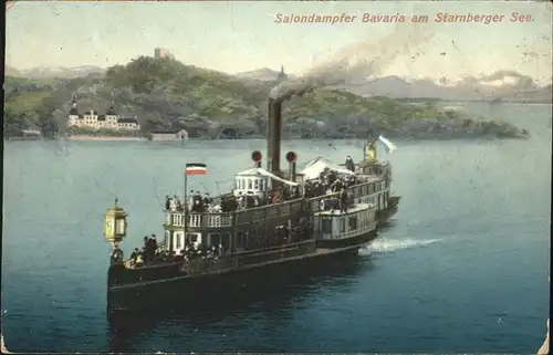 Dampfer Binnenschifffahrt Salondampfer Bavaria Starnbergersee Kat. Schiffe