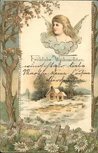Weihnachten Engel Praegedruck Kat. Greetings