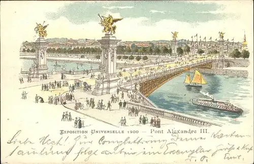 Exposition Universelle Paris 1900 Pont Alexandre III Schiff Kat. Expositions