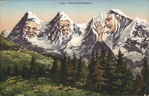 Berggesichter Moench Jungfrau Eiger Kat. Berge