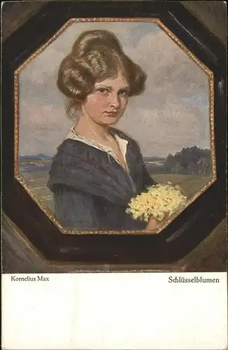 Kuenstlerkarte Kornelius Max Schluesselblumen Kat. Kuenstlerkarten