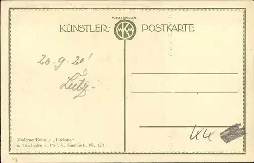 Kuenstlerkarte Zumbusch Liselotte Nr 173 Kat. Kuenstlerkarten