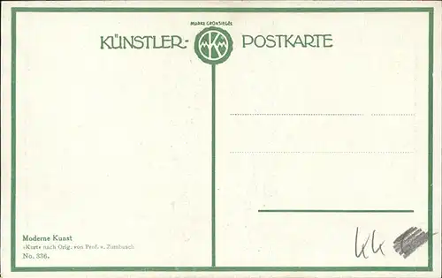 Kuenstlerkarte Zumbusch No 336 Kat. Kuenstlerkarten