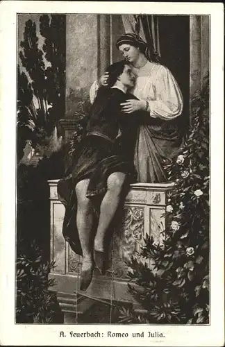 Kuenstlerkarte A Feuerbach Romeo und Julia Kat. Kuenstlerkarten