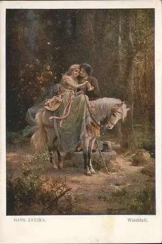 Kuenstlerkarte Hans Zatzka Pferd Kat. Kuenstlerkarten