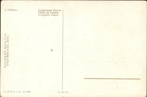 Kuenstlerkarte G Fiebiger Vergessenes Eiland Kat. Kuenstlerkarten