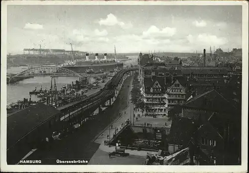 Bruecken Bauwerke ueberseebruecke Hamburg Schiff  Kat. Bruecken