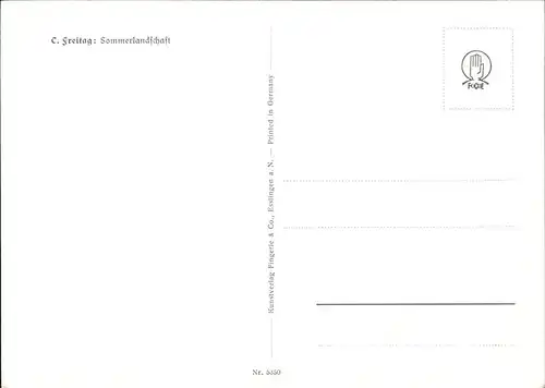 Kuenstlerkarte C Freitag Sommerlandschaft Kat. Kuenstlerkarten