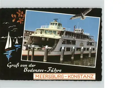 Dampfer Binnenschifffahrt Bodensee Faehre Meersburg Konstanz Kat. Schiffe