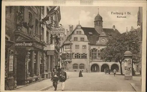 Postbote Brieftraeger Freiburg Rathaus Bursen Passage Restaurant zum Berthold Schwarz / Post /