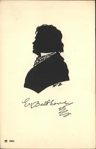 Beethoven Schattenbildkarte Kat. Persoenlichkeiten