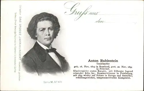 Persoenlichkeiten Anton Rubinstein Kat. Persoenlichkeiten