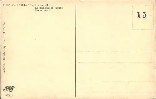 Musikanten Hausmusik Katze Heinrich Stelzner Kat. Musik