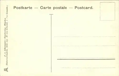 Kuenstlerkarte M von Schwind der Erlkoenig Kat. Kuenstlerkarten