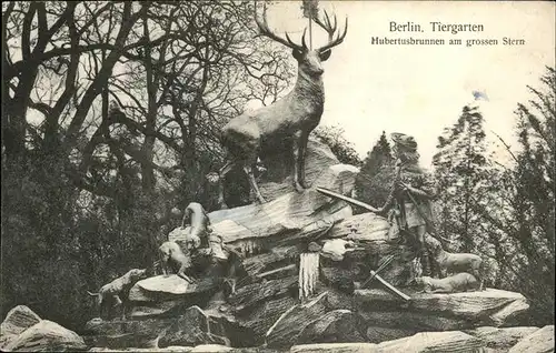 Zoo Hirsch Hubertusbrunnen Berlin Kat. Tiere