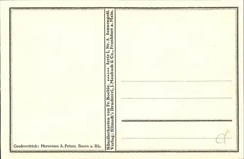 Kuenstlerkarte Fr Boehle Nr 3 Sonnengott Kat. Kuenstler