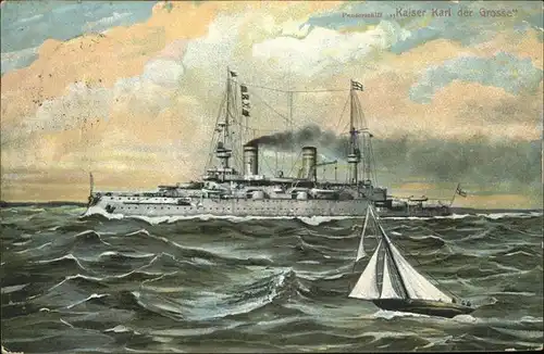 Schiffe Panzerschiff Kaiser Karl der Grosse  Kat. Schiffe