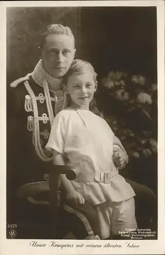 Adel Preussen Kronprinz mit Sohne Kat. Koenigshaeuser