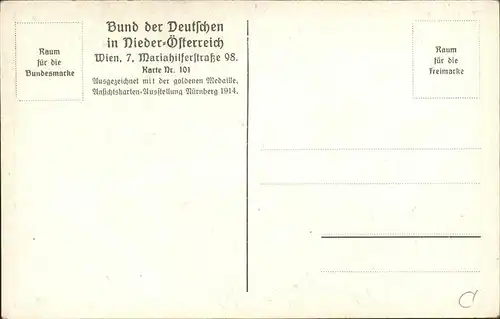 BDD Niederoesterreich Bier Karte Nr 101 / Bund der Deutschen /