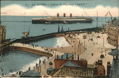 Dampfer Oceanliner Paris Hafen Kat. Schiffe