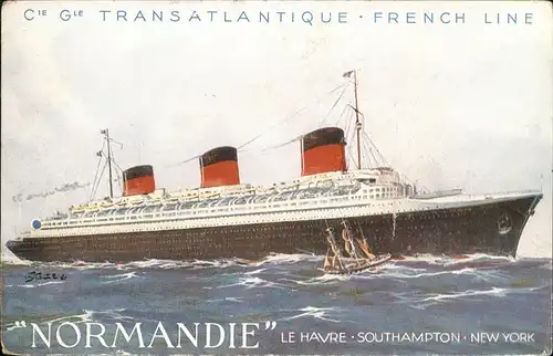 Dampfer Oceanliner Normandie Southampton New York Kat. Schiffe