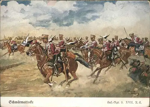 Militaria Pferde Attacke Kat. Militaria