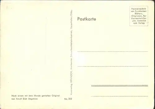 Kuenstlerkarte Nr 202 Arnulf Erich Stegmann Kat. Kuenstler