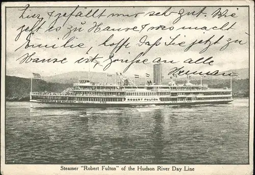 Dampfer Binnenschifffahrt Robert Fulton Hudson River Kat. Schiffe