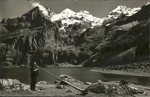 wz46170 Alphorn Oeschinensee Kategorie. Musik Alte Ansichtskarten