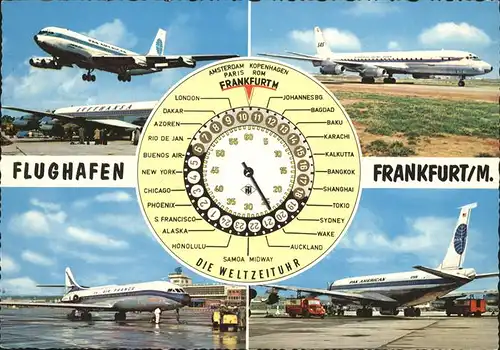 wz46290 Flughafen Airport Aeroporto Frankfurt am Main Weltzeituhr Kategorie. Flug Alte Ansichtskarten