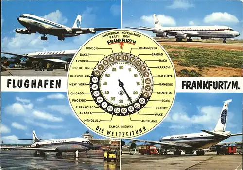 wz46291 Flughafen Airport Aeroporto Frankfurt am Main Weltzeituhr Kategorie. Flug Alte Ansichtskarten