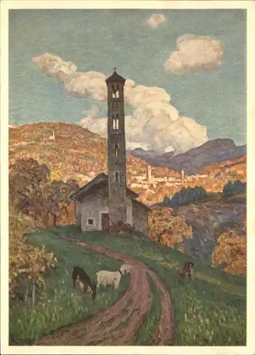 Kuenstlerkarte L Rossi Glockenturm Sureggio Kat. Kuenstler