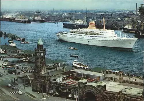 Dampfer Oceanliner Hamburg St Pauli Landungsbruecke Kat. Schiffe