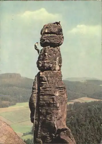 Bergsteigen Klettern Pfaffenstein / Sport /