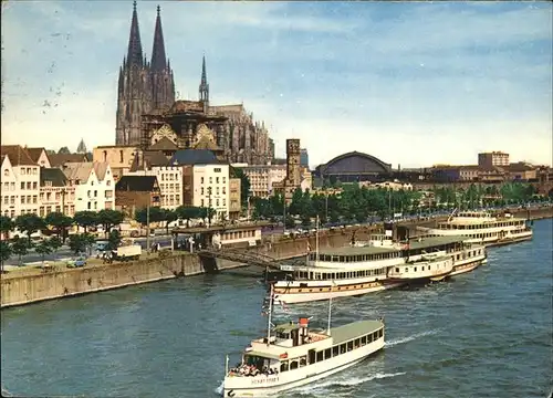 Dampfer Seitenrad Koeln Rheinufer Kat. Schiffe