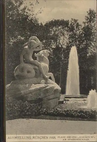 Ausstellung Muenchen 1908 Nr 198 Plast Am Springbrunnen  Kat. Expositions