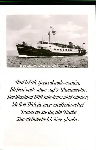 Schiffe Uthlande Amrum Gedicht Kat. Schiffe
