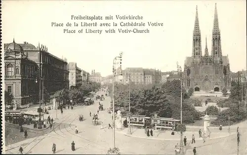 Strassenbahn Freiheitsplatz Votivkirche Wien Kat. Bahnen