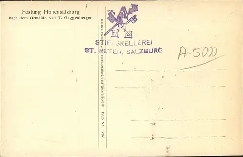 Kuenstlerkarte T Guggenberger Festung Hohensalzburg Kat. Kuenstler