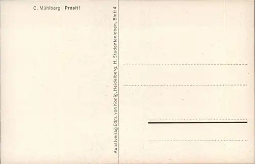 Kuenstlerkarte G Muehlberg Prosit Kat. Kuenstler