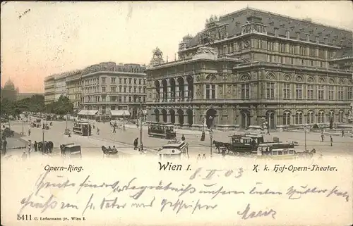 Strassenbahn Hof Opern Theater Wien  Kat. Bahnen