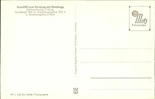 Sessellift Hirschegg Heuberg Kleinwalsertal Kat. Bahnen