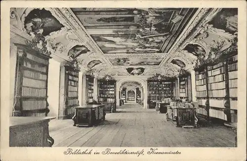 Bibliothek = Library Benediktinerstift Kremsmuenster Kat. Gebaeude