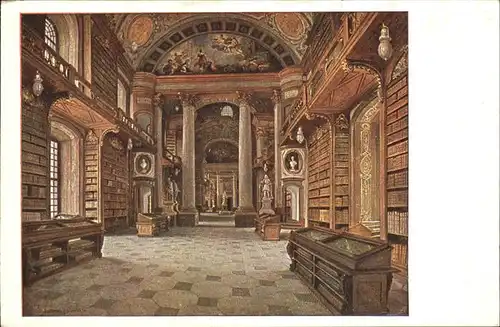 Bibliothek = Library Prunksaal Wien Kat. Gebaeude