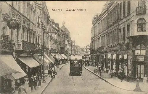 Strassenbahn Douai Rue de Bellain Kat. Bahnen