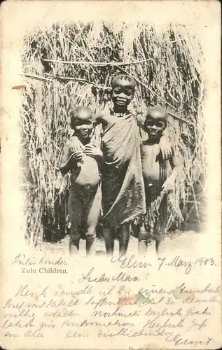 wz55006 Afrika Afrique Africa Zulu Children  Kategorie. Regionales Alte Ansichtskarten