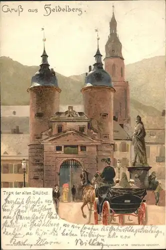 Kley Heidelberg Tor Alte Bruecke Kat. Kuenstler