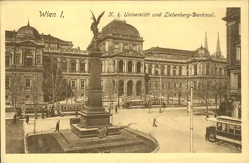 Universitaet Liebenberg Denkmal Wien Strassenbahn Kat. Gebaeude